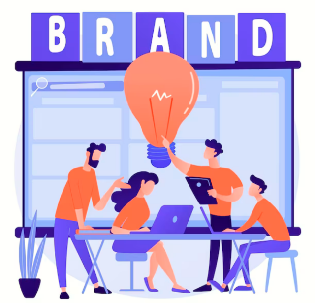 Article Brand Manager : illustration d'une équipe travaillant autour d'une table sous la coordination du brand manager afin de trouver des idées pour la marque de l'entreprise